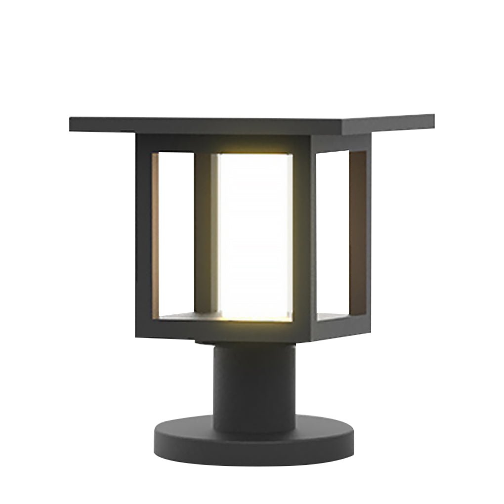 Wide Top LED Post Lights with Rain Shield & Hollow Interior Dual Power Options