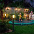 Wide Top LED Post Lights with Rain Shield & Hollow Interior Dual Power Options
