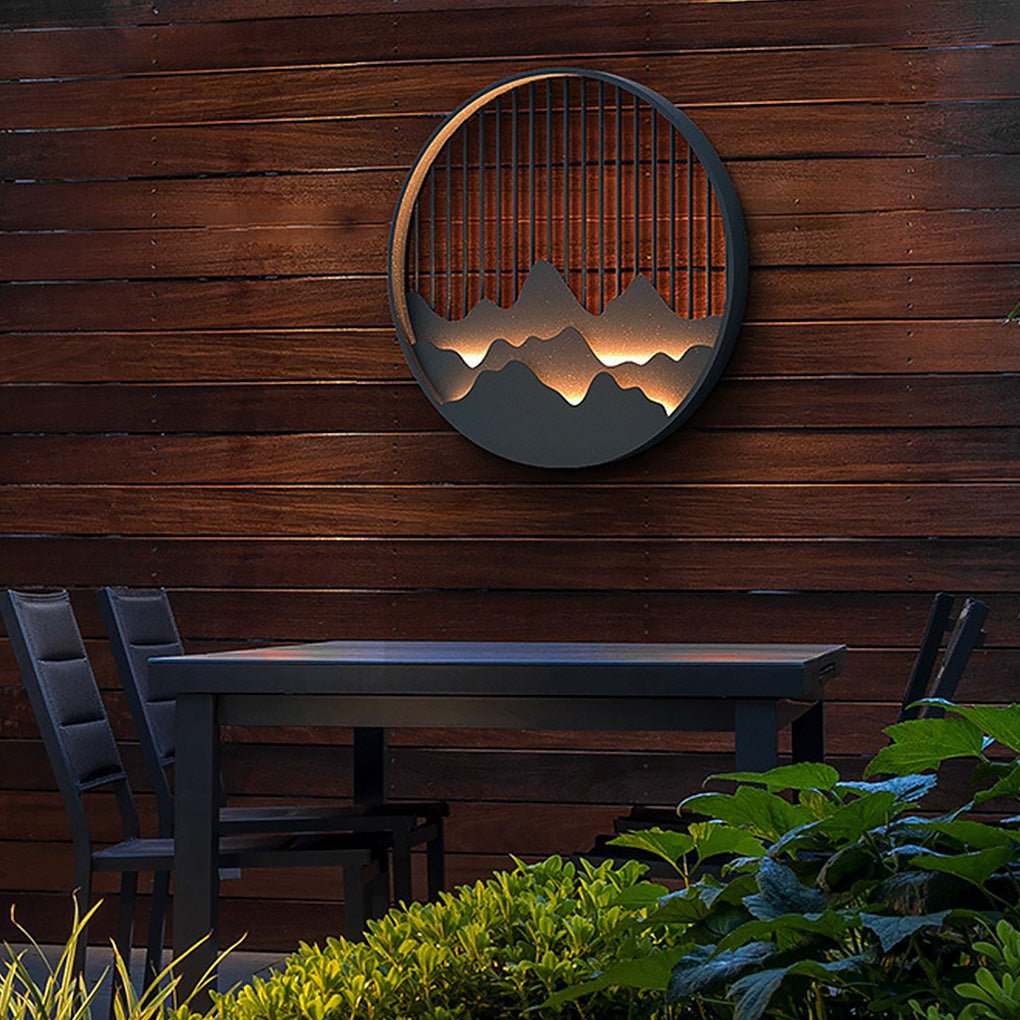Wall mountain light casting a warm glow on a wooden wall.