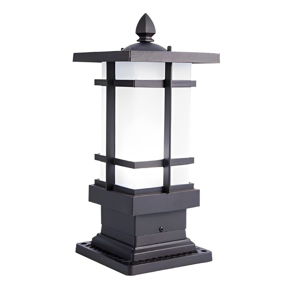 Wall pillar lights outdoor dimensions, front view with size specifications.
