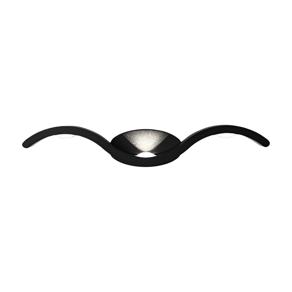 White wave wall sconce product image isolated on a clean background, showcasing its flowing curved silhouette.