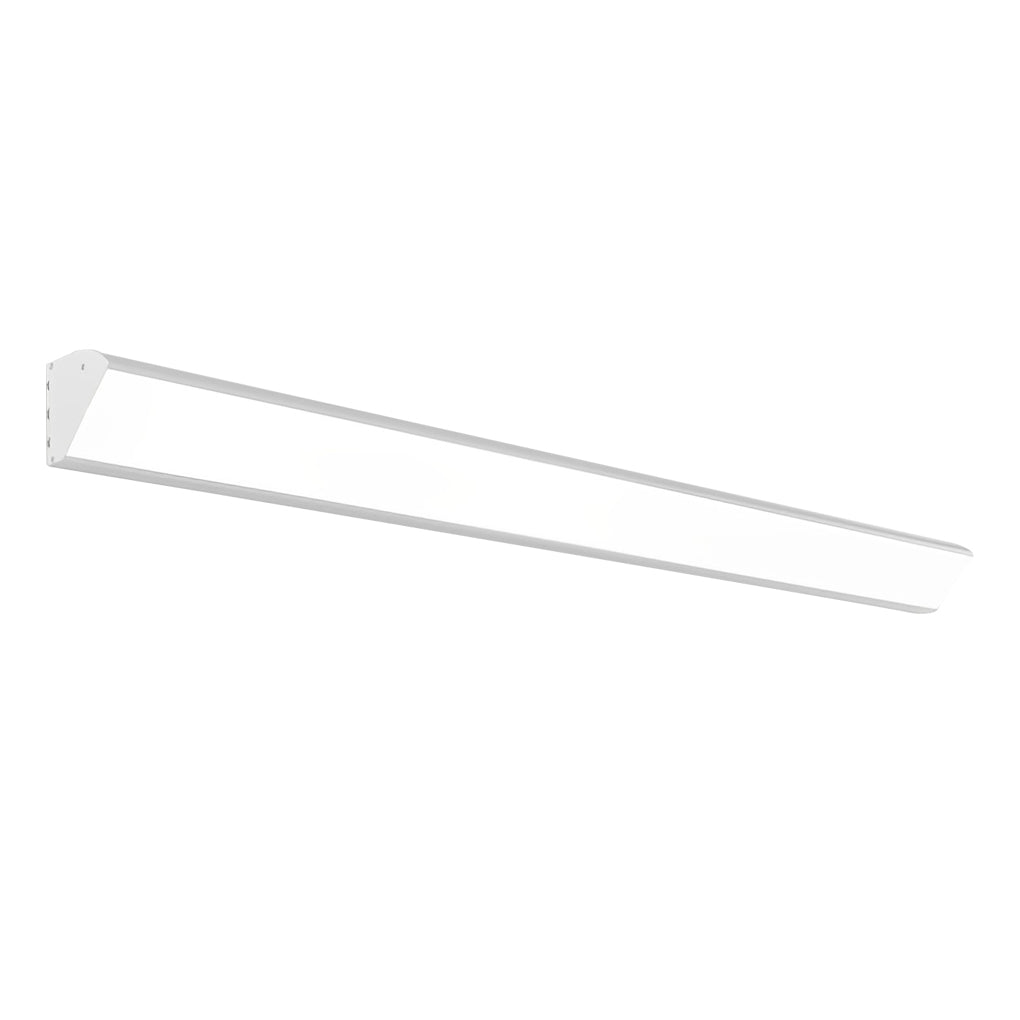 White finish linear exterior wall sconce isolated on a clean background.