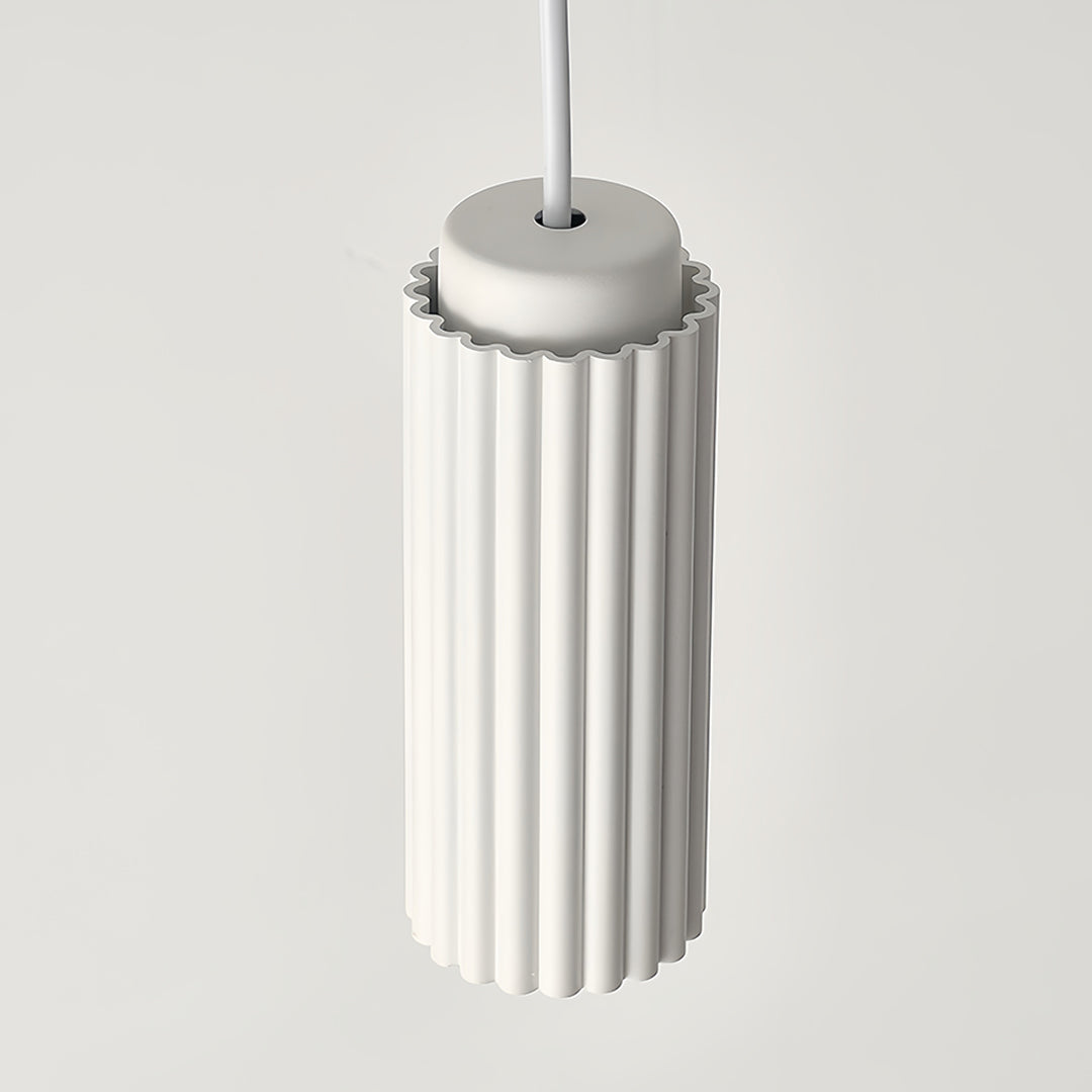 With fluted white metal pendants light with elegant pendant-inspired metal design