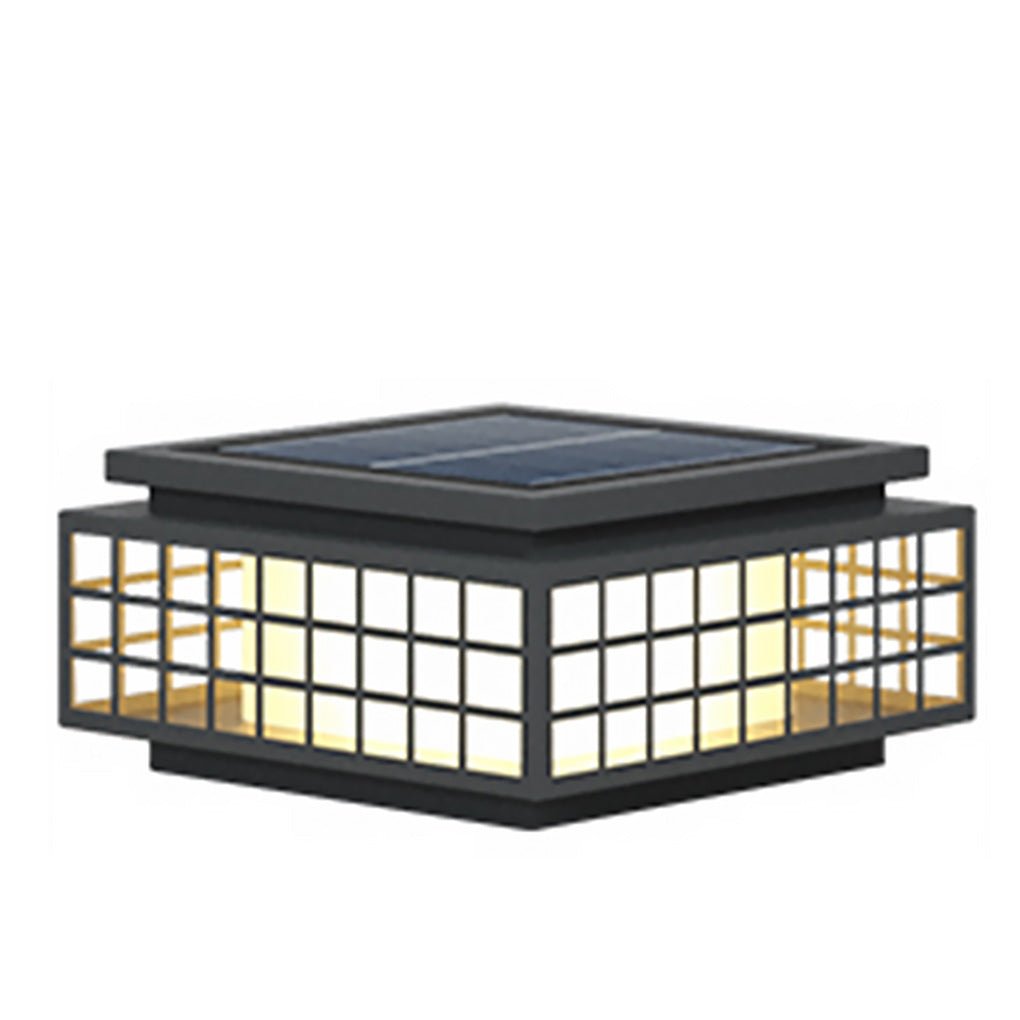 Zen garden light dimensions, side view with height and width details.