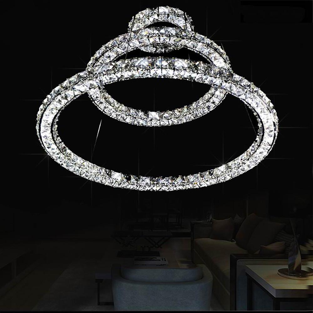 Luxury Crystal LED Chandelier 3 - Tier Geometric or Stacked LED Pendant light